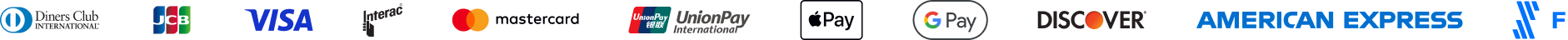 Visa, Mastercard, Interac, UnionPay, Apple Pay, Google Pay, Discover, American Express and more